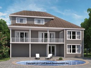 Grand Island Coastal House Plan Rear